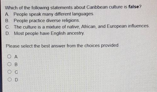 Which of the following statements about carribean culture is false?​