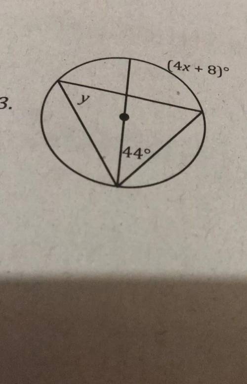 Find the value of y and (4x+8)°​