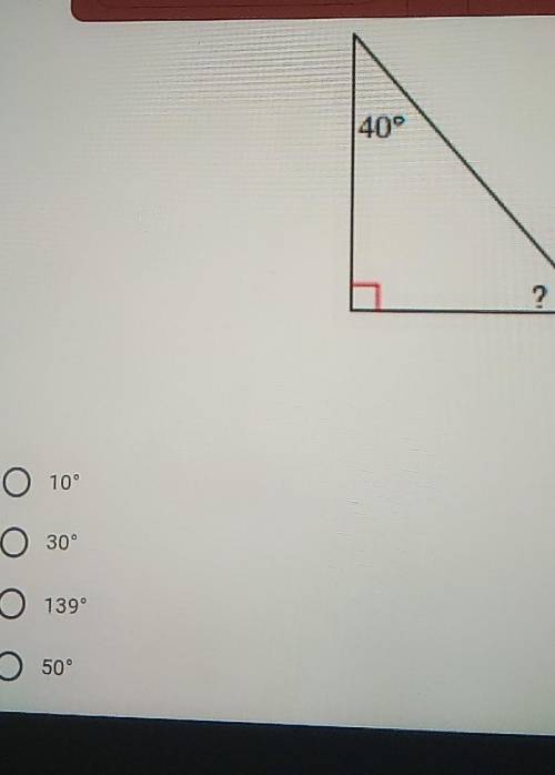 Find the measure of the missing angle​