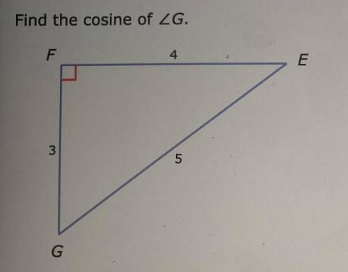 Find the cosine of <G​