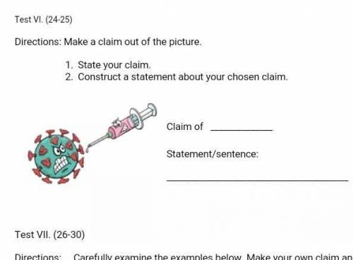 Make a claim out of the picture

1.state your claim2.Construct a statement about you chosen claim​