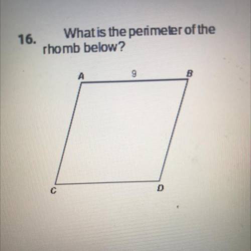 What is the perimeter of the rhombus below?