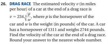Find the velocity of the car at the end of a drag race.