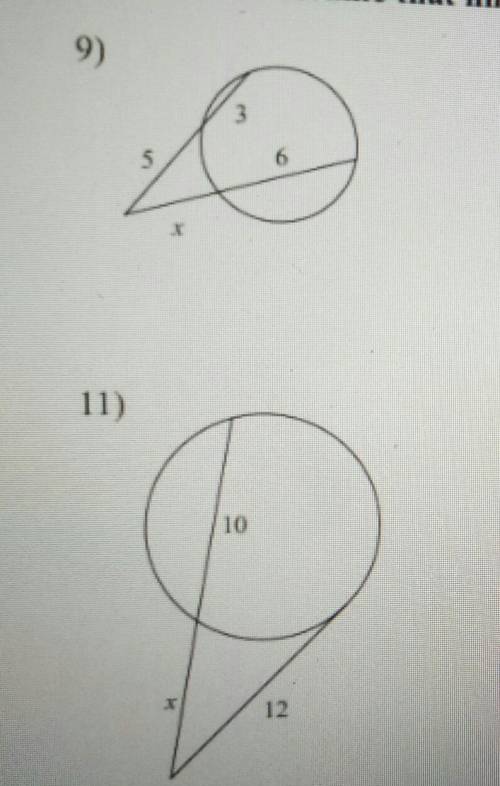 Solve for X. assume that lines Which appear tangent are tangent.​