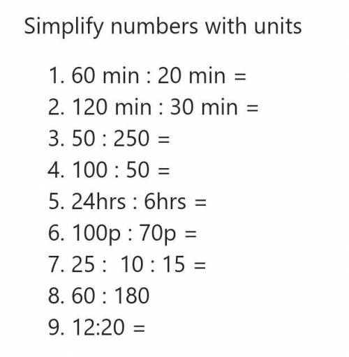Simplify numbers with units 1. ​