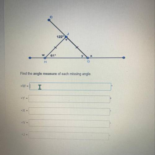 Find the angle measure that of each missing angle