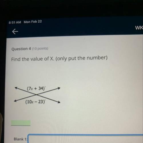 Find the value of X ?