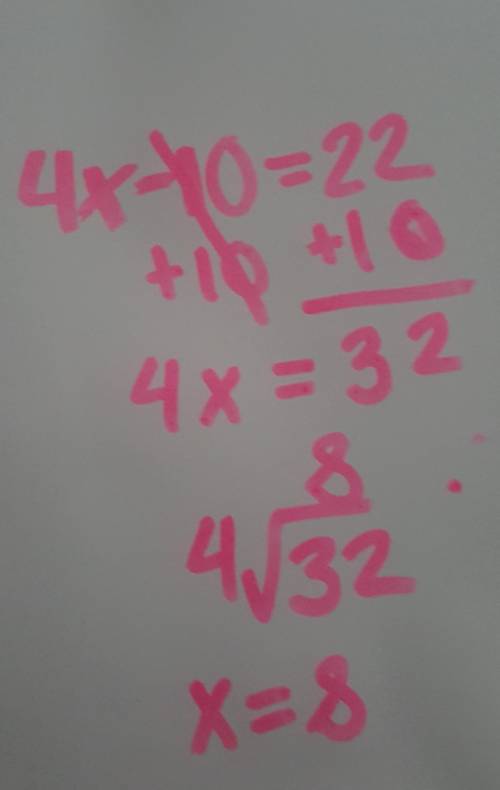 4x - 10 = 22
two step equations(integers)