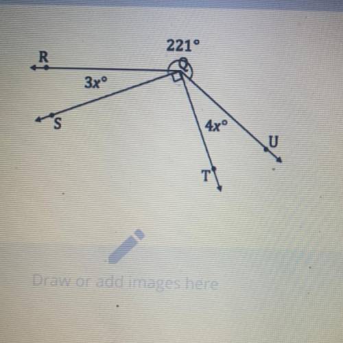 Write an equation for the angle relationship shown in

the figure and solve for x
Find the measure