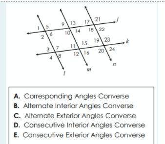 If <8 is congruent to <19, what is the converse that proves L II n?