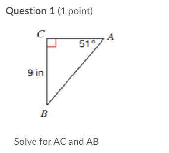 Solve for AC and AB. 10 points.