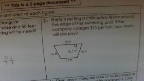 WORTH 20 POINTS:

Shelly is putting a child safety fence around the edge of her swimming pool. If