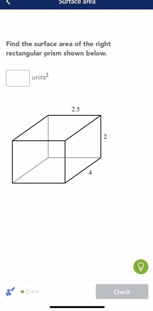 What’s the surface area of the right rectangular prism shown below pls pls pls help me