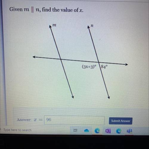 Given m || n, find the value of X