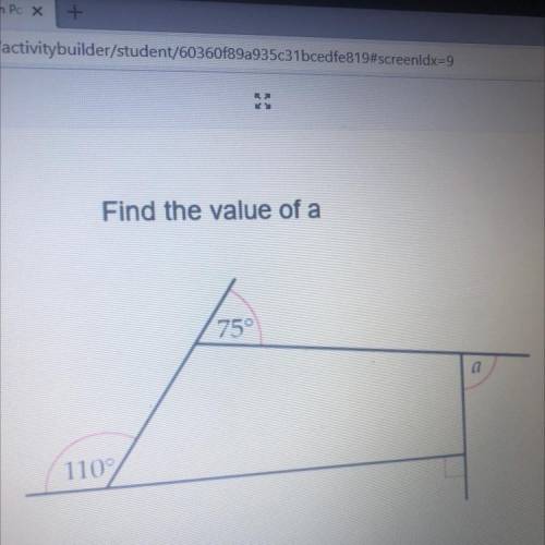 Find the value of A
75°,110°,90°