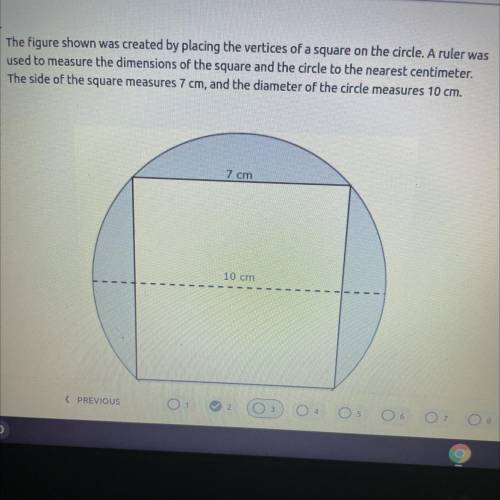 Do 3.

The figure shown was created by placing the vertices of a square on the circle. A ruler was