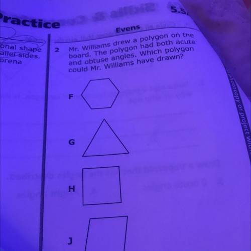 HELP QUICK ILL MARK BRAINLIEST|mr Williams drew a polygon on the board.the polygon had both acute a