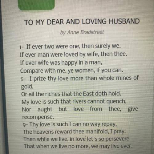 Which of the following two

similar lines are used to
compare Anne's love and her
husband's love?