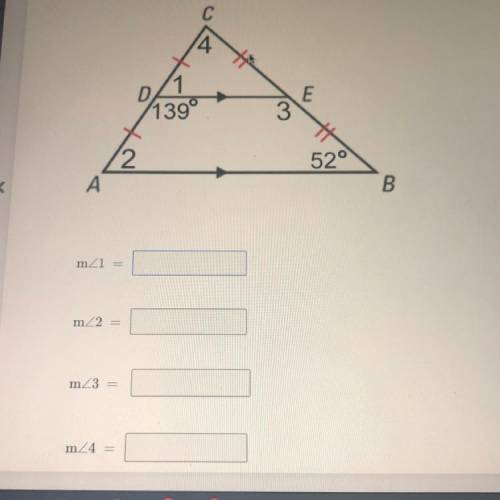 Can some plz find the measure of the number angles in the diagram 
///32 points
