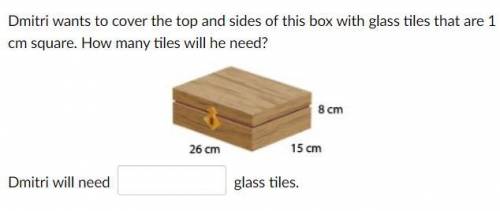 I need help with this TnT

Dmitri wants to cover the top and sides of this box with glass tiles th