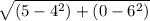 \sqrt{(5-4^{2}) + (0-6^{2})  }