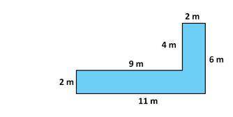 Find the area of the composite figureA)22mB)26mC)30mD)34m