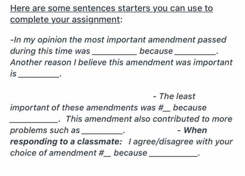 HELPPP!!

Part 1 of your assignment is to choose two amendments from 16 - 20. The first will be th