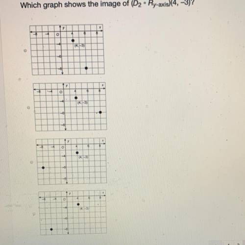 Which graph shows the image of (D2 Ry-axis)(4, -3)?