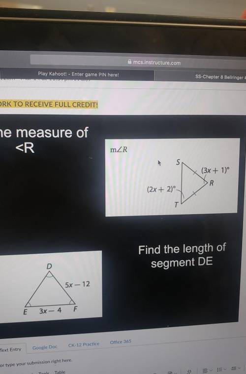 Find the measure of r and find the lenght of segement de​