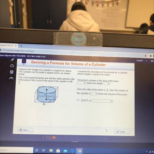 Deriving a Formula for Volume of a Cylinder

Ty
Suppose the height of a cylinder is equal to its r