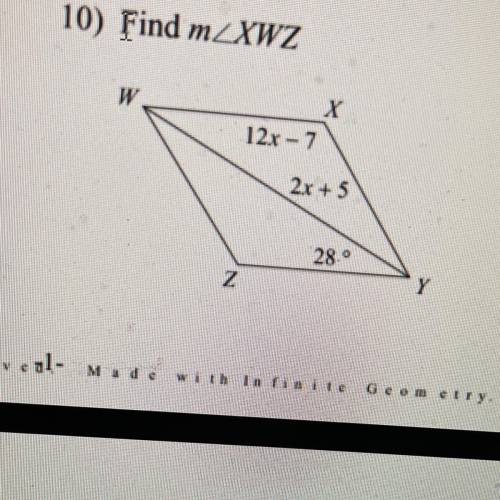 Find m< XWZ. Please help.
