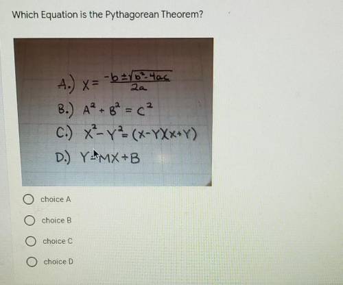 Which side is Pythagorean Theorem?​