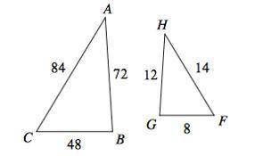 Are the triangles similar?

A. Yes, by SSS~ Postulate
B. Yes, by SAS~ Postulate
C. Yes, by AA~ Pos