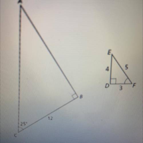 What is the scale factor from
triangle ABC to triangle DEF?