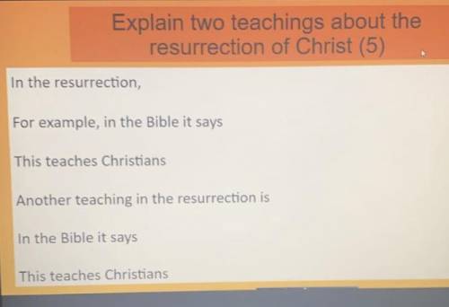 explain the two teachings about the resurrection of christ (this is 5 marks so i need a paragraph)