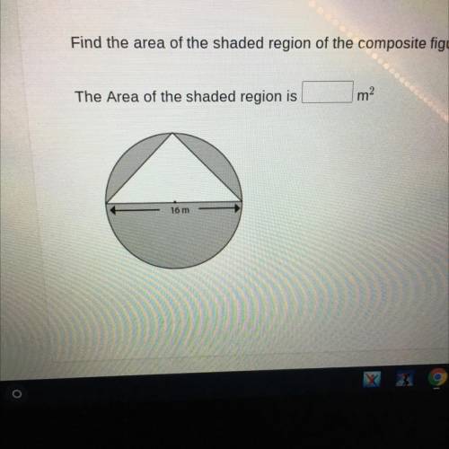 Find the area of the shaded region of the composite figure below.