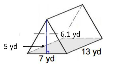 Find the total surface area of the figure shown

Select one:
284.60yd2
319.30yd2
249.60yd2
270.30y