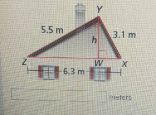 For this question I need help finding the height h of the roof and also I have to round to the near