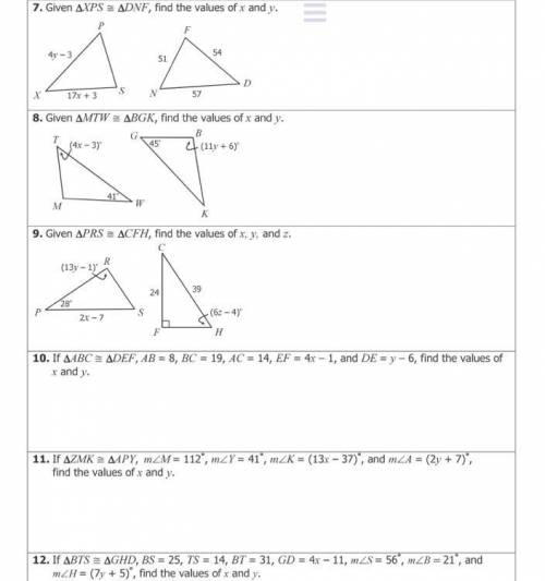 Congruent triangles Unit 4 homework 4 page 2 final page thank you to who ever helps me