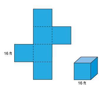 PLS HELP Here is a picture of a cube, and the net of this cube.

What is the surface area of this