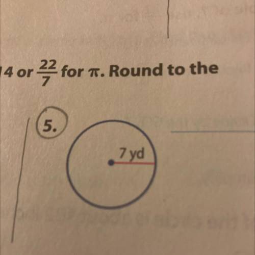 The circumference circle is 7 what is 7 rounded to the nearest tenth