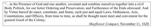 Why did the passengers on the Mayflower write this document?

A. As a written plan for self-govern