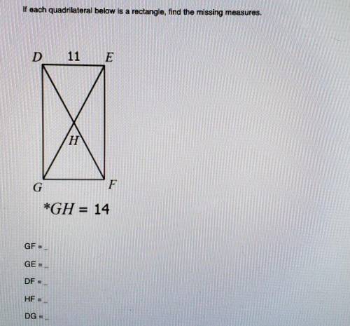 PlZz AnsWeRIf each quadrilateral below is a rectangle, find the missing measures. ​