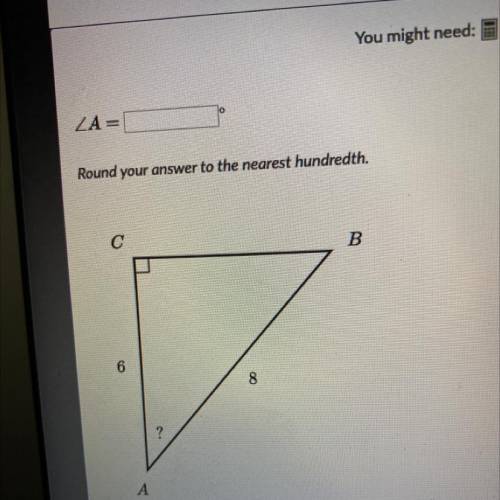 ZA=
Round your answer to the nearest hundredth.