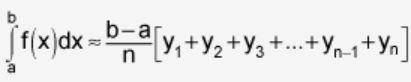 Which definite integral approximation formula is this: the integral from a to b of f(x)dx ≈ (b-a)/n