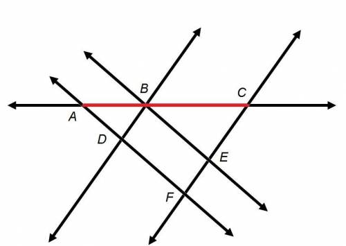 Which names the figure correctly?

Group of answer choices
Lines DF and BE are parallel
Lines BD a