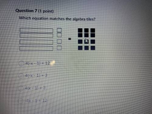 7) which equation matches the algebra tiles