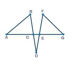 In the figure below, angle ABC is congruent with angle DEC and angle GFE is congruent with angle DC