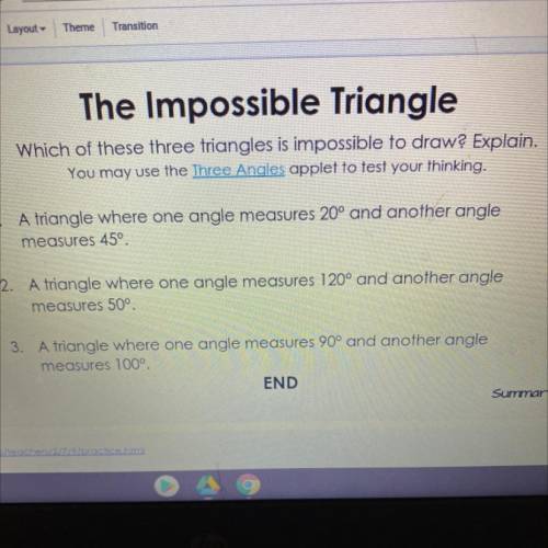 The Impossible Triangle

Which of these three triangles is impossible to draw? Explain.
You may us