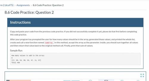 8.6 Code Practice: Question 2 I need this badly....